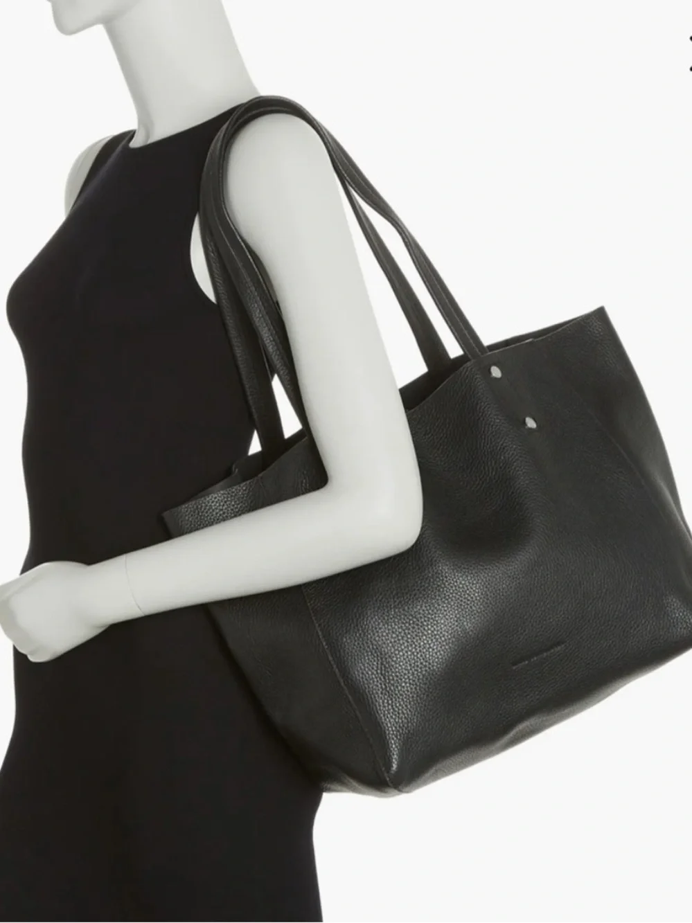 Aimee Kestenberg Manifest Tote Black Pebbled Leather Silver Hardware EUC